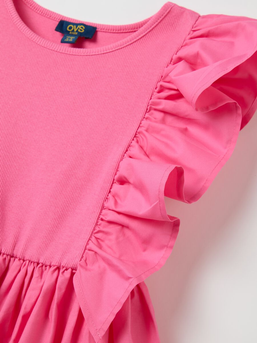 Girl's Pink Cotton Dress Regular Fit_2