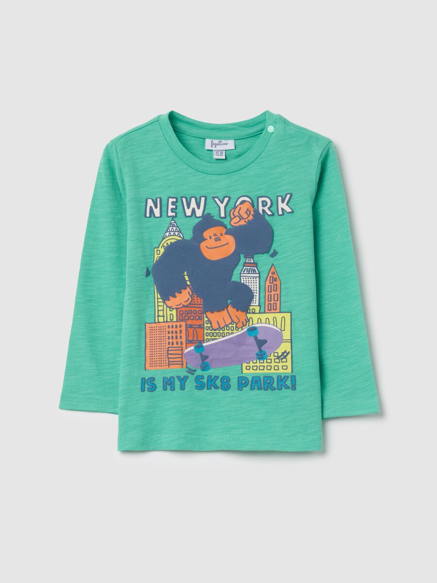 Long-sleeved T-shirt with "New York is my sk8 park" print_0