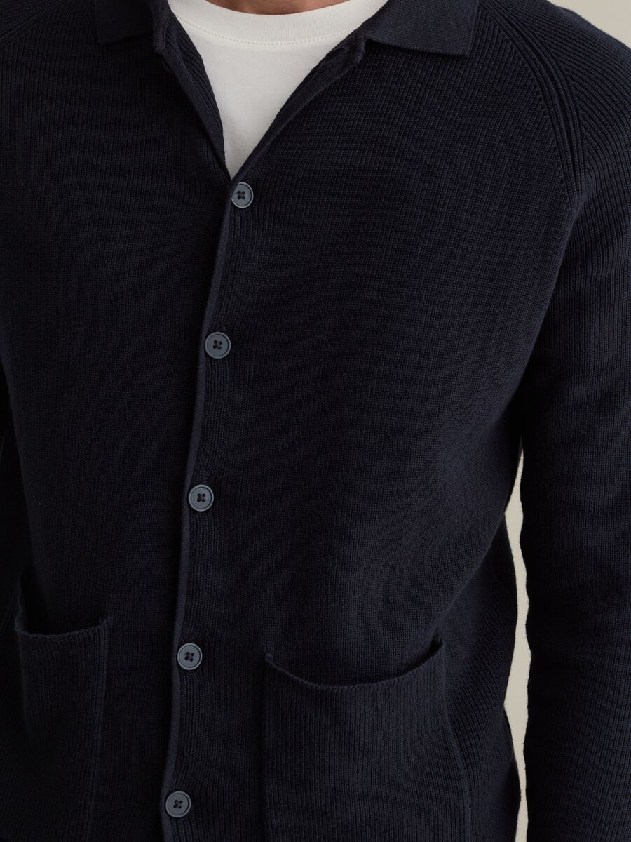 Cotton cardigan with collar_2