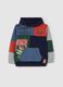 Patchwork-effect sweatshirt with hood_3