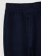 Blue fleece regular fit cotton trousers for girls_2
