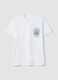 White pure cotton T-shirt with graphic print, regular fit_4