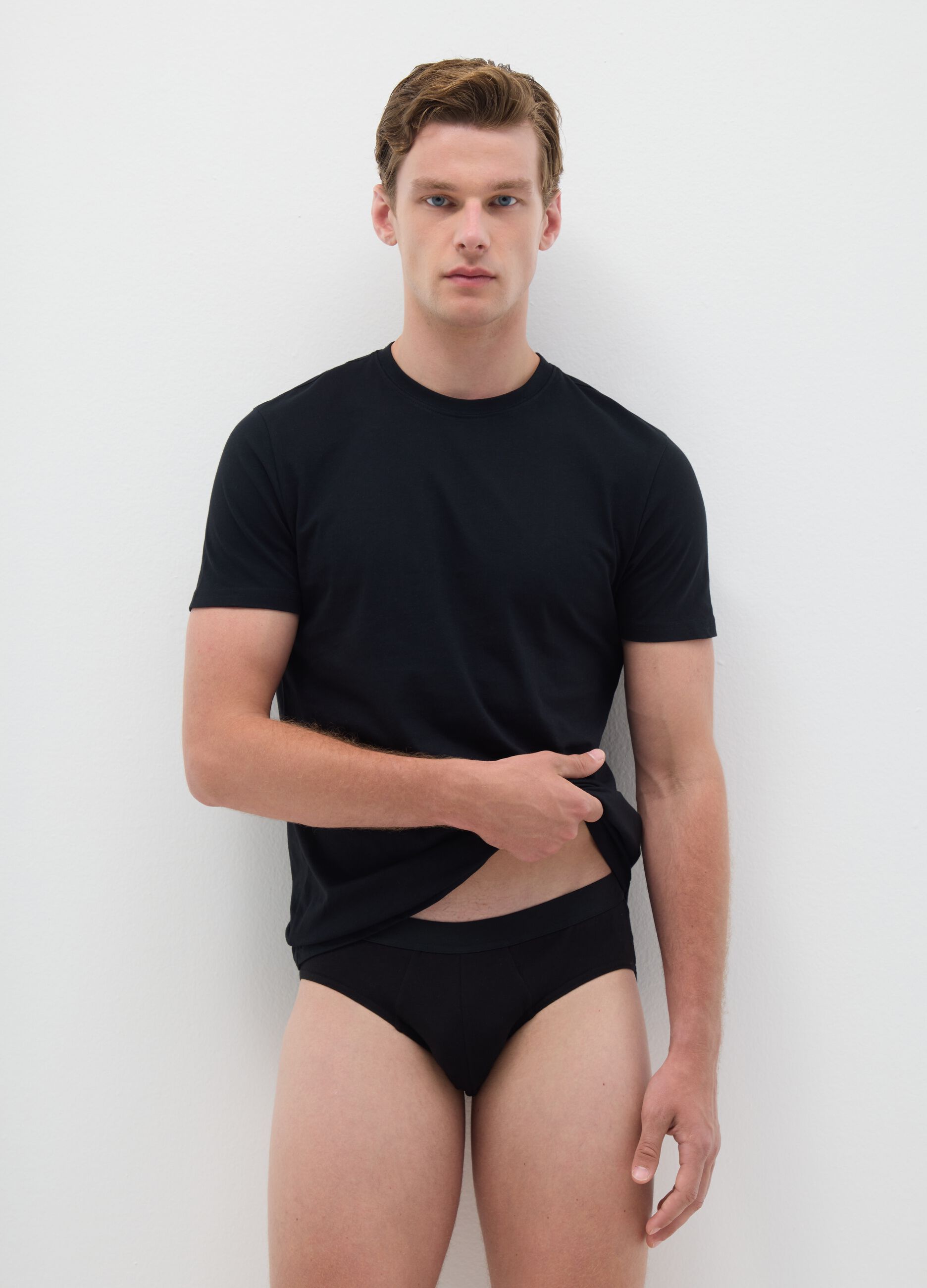 Black Cotton Regular Fit Briefs