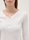 White pure cotton pyjama top, regular fit with henley collar_3
