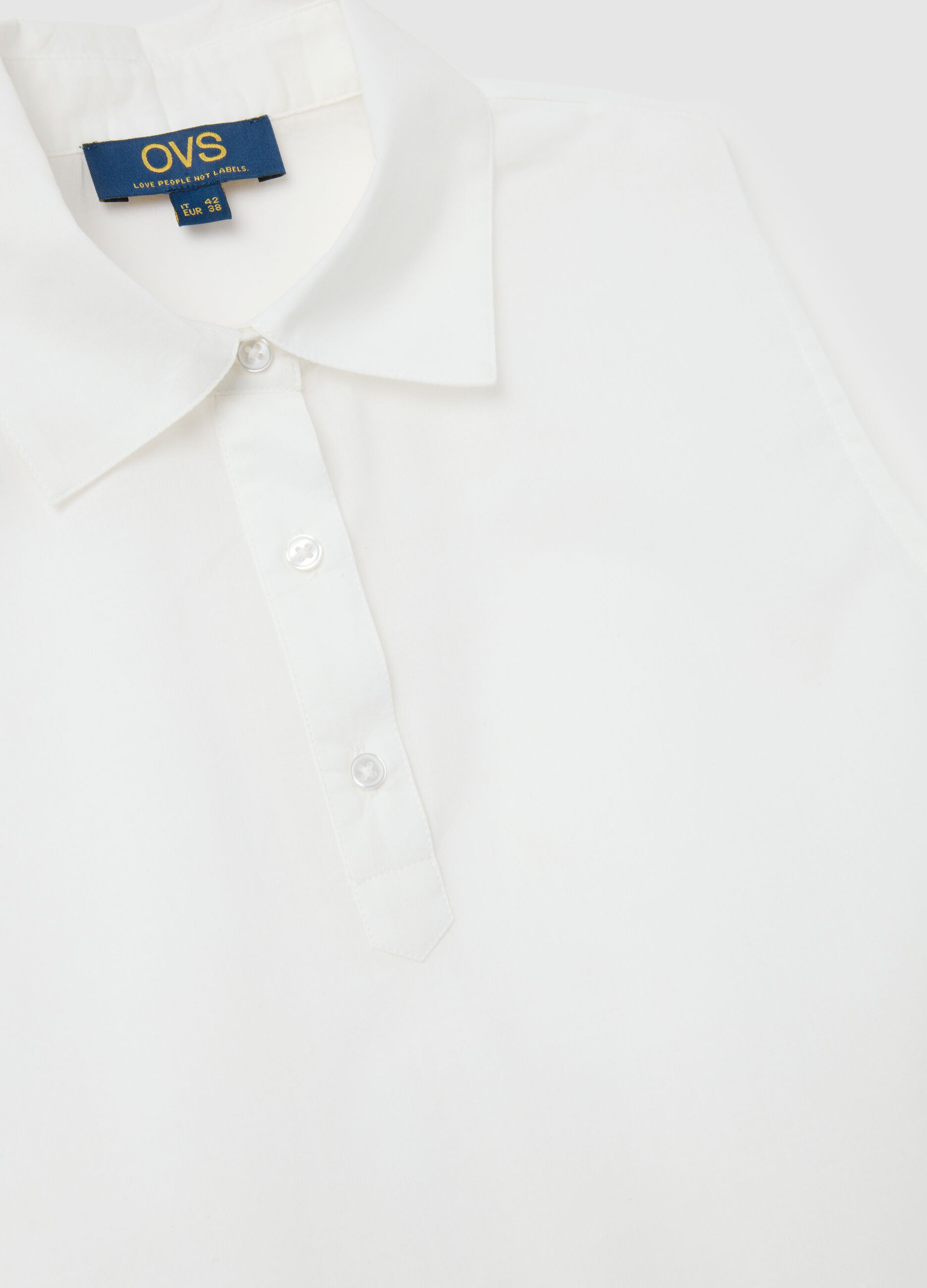 Camicia smanicata da donna in puro cotone bianca regular fit