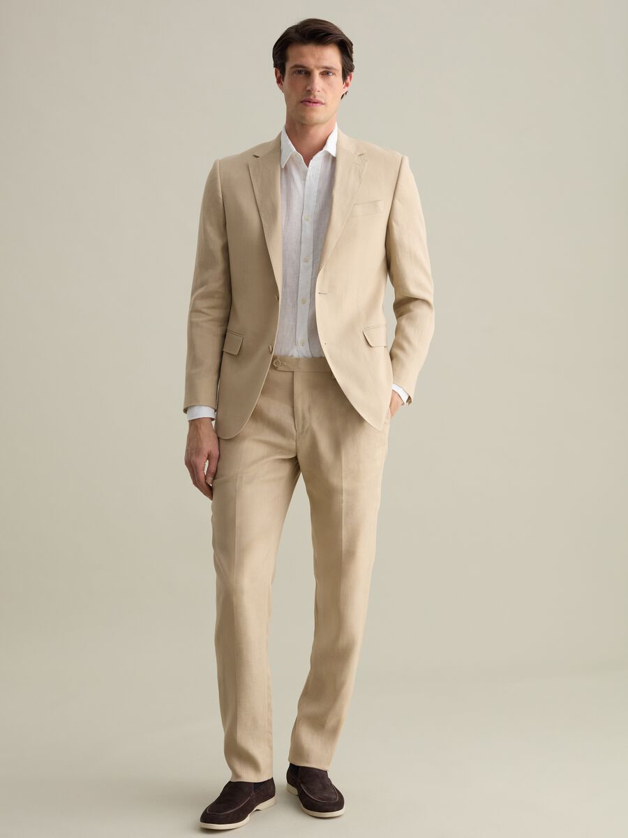 Contemporary regular-fit single-breasted blazer in linen_1