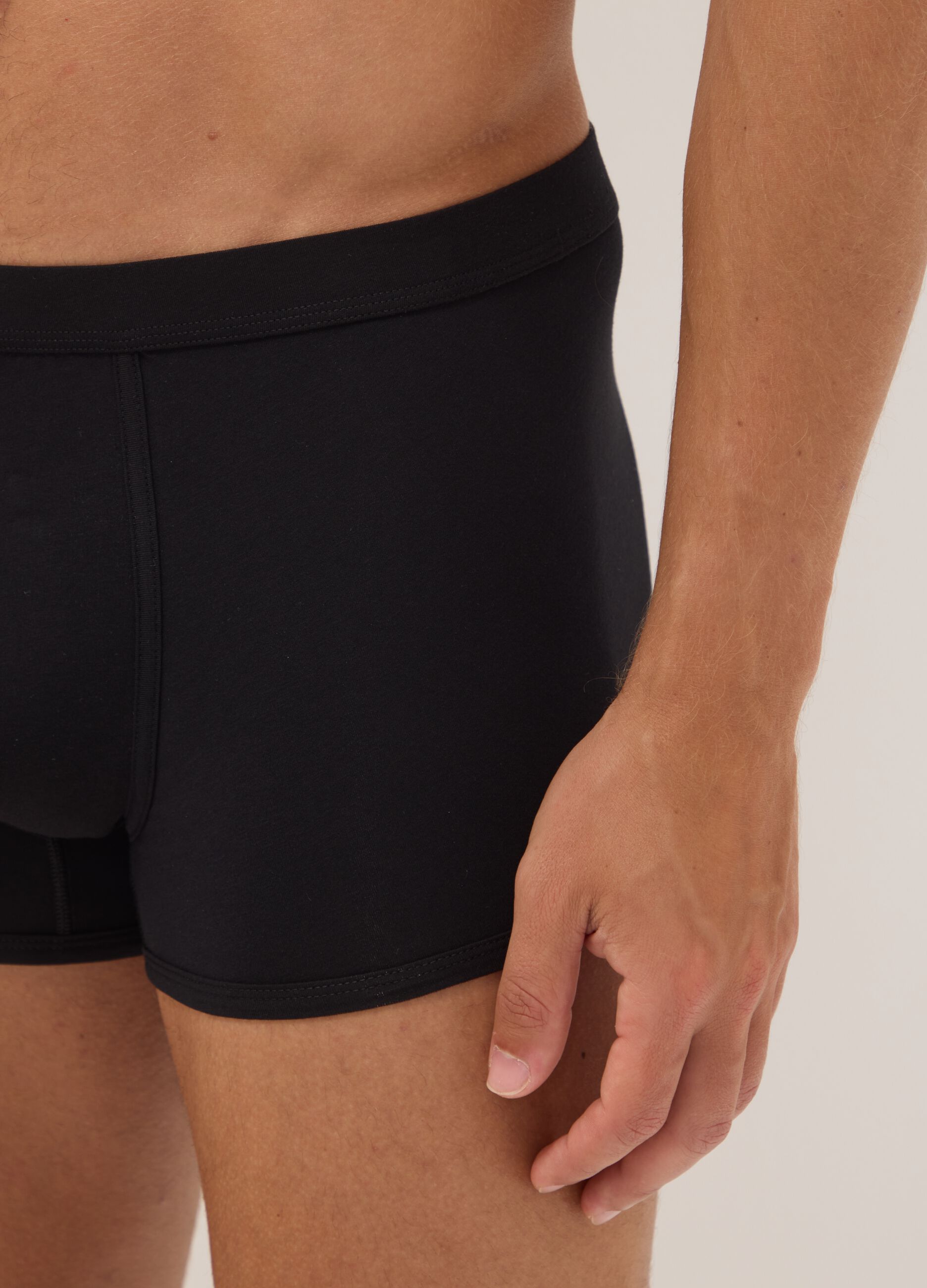 3-pack of black stretch extra-fine cotton boxer briefs