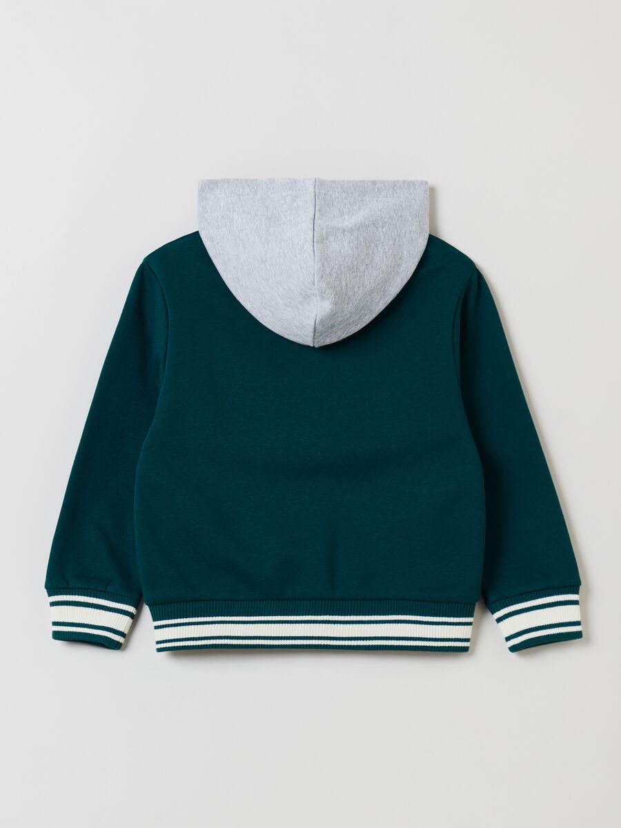 Felpa con cappuccio e patch boucle _1