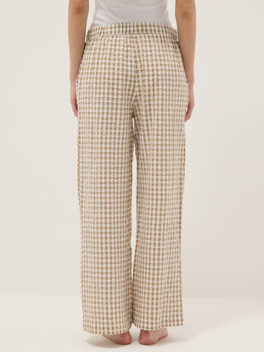 Multicolour check pure cotton pyjama trousers regular fit_2