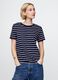 Blue and white striped pure cotton T-shirt_0