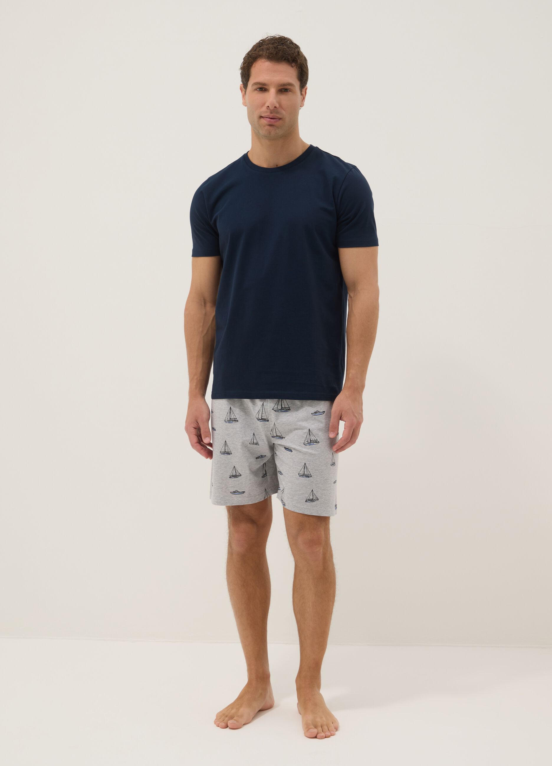 Multicolour pure organic cotton regular fit pyjamas with prints