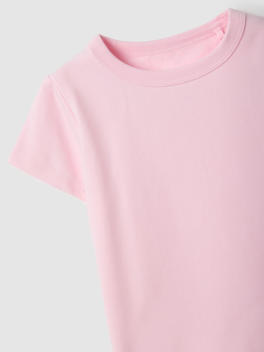 Girls' pink cotton blend t-shirt, regular fit_2
