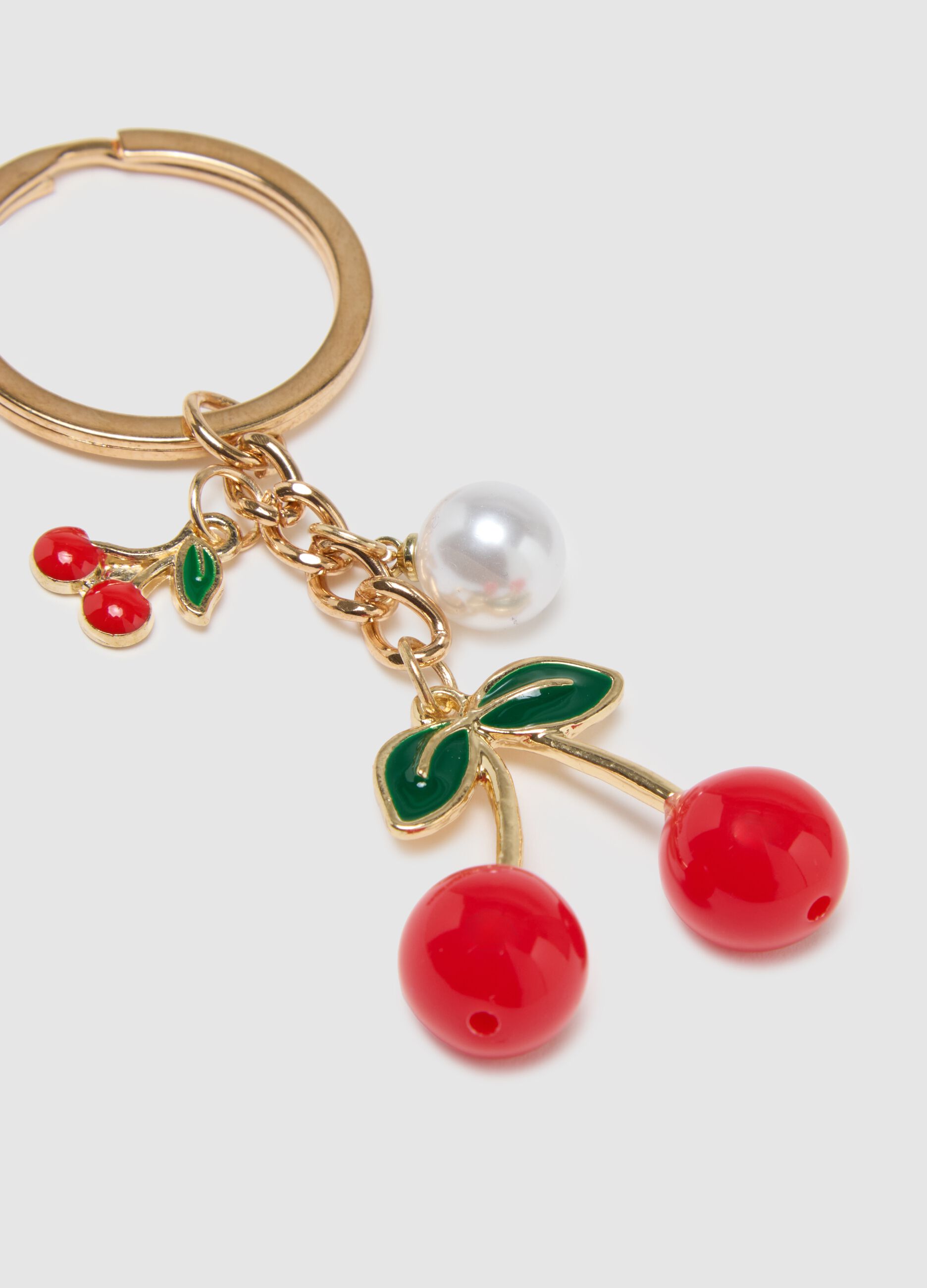 Multicoloured Gold Metal Keyring