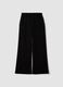 Black wide-leg stretch trousers with regular fit_0