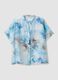 Light blue lyocell-blend shirt with floral print_0