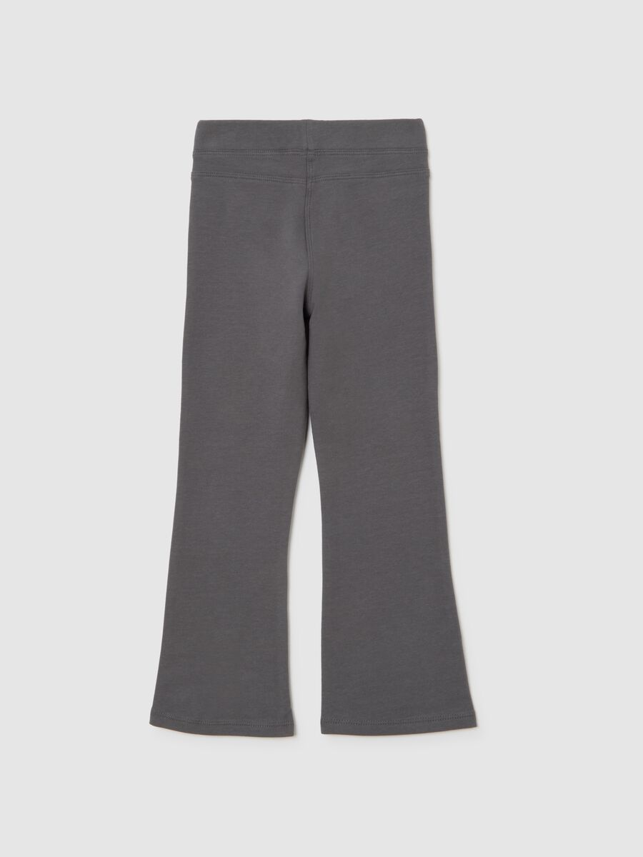 Treggings flare da bambina in cotone elasticizzato grigi_1