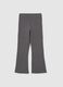 Girl's grey flare treggings in stretch cotton_1