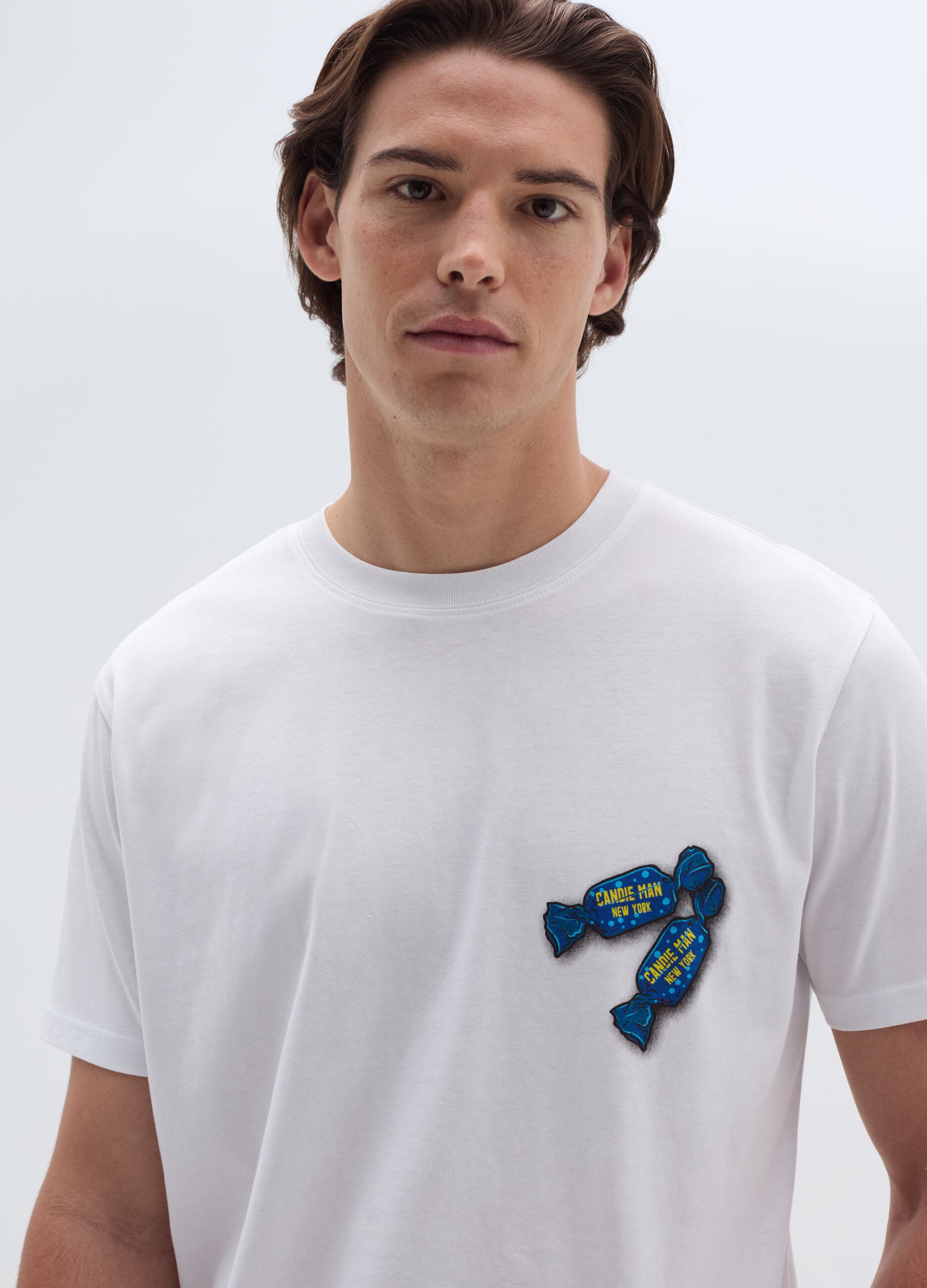 Ovs T-shirt in cotone con stampa Candie Man NY