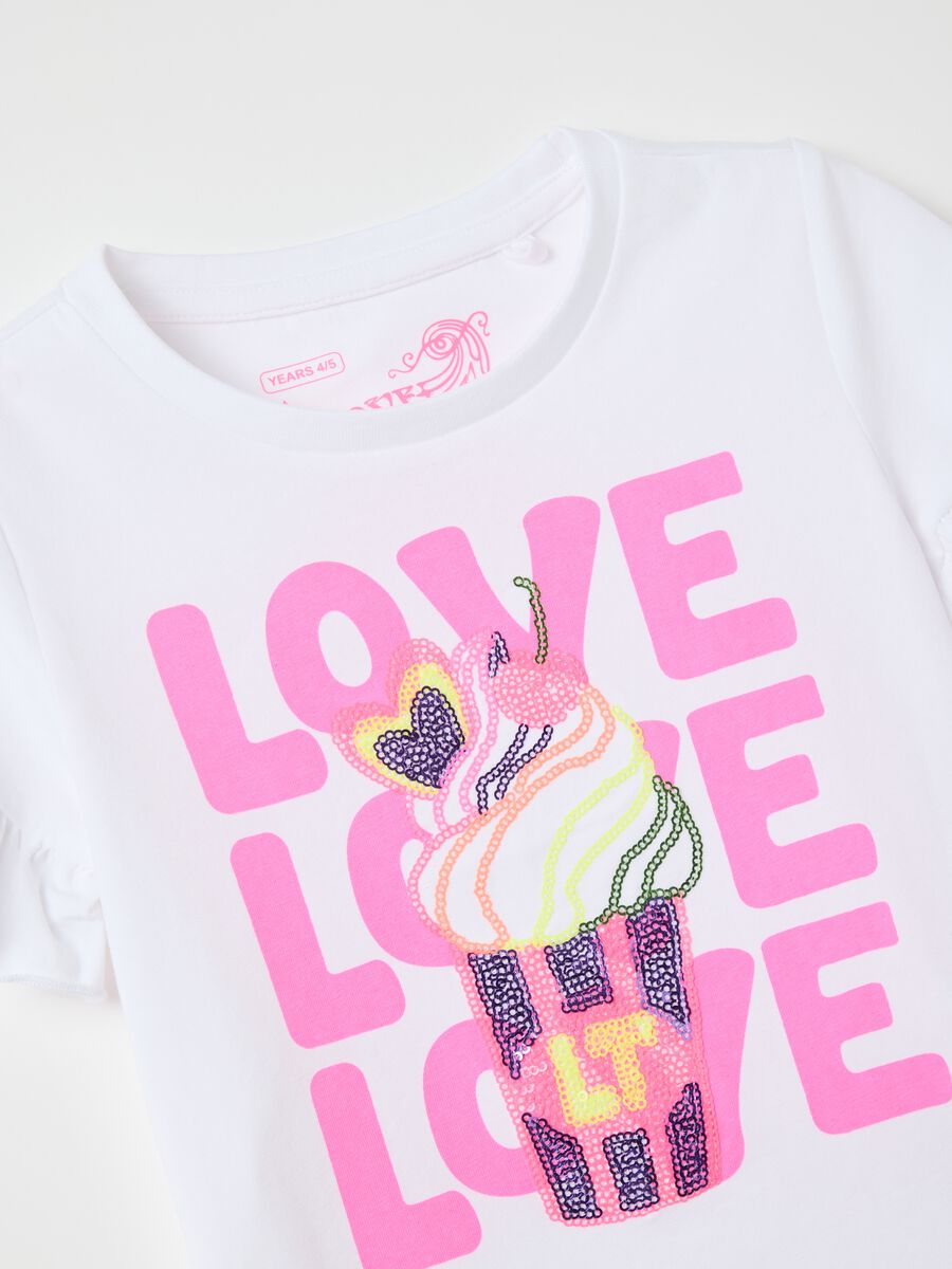 White T-shirt with pink writings Love Therapy_3