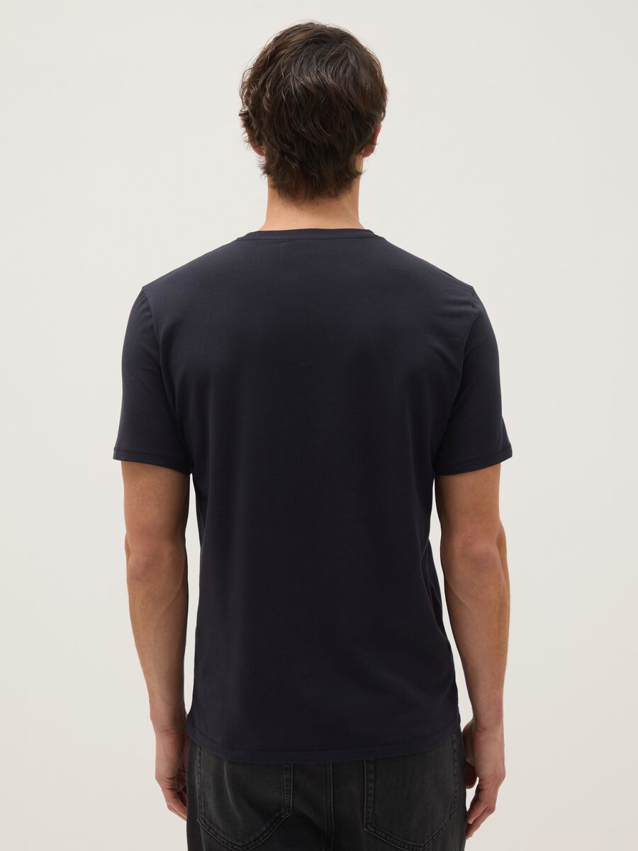 Slim fit blue stretch cotton T-shirt_2