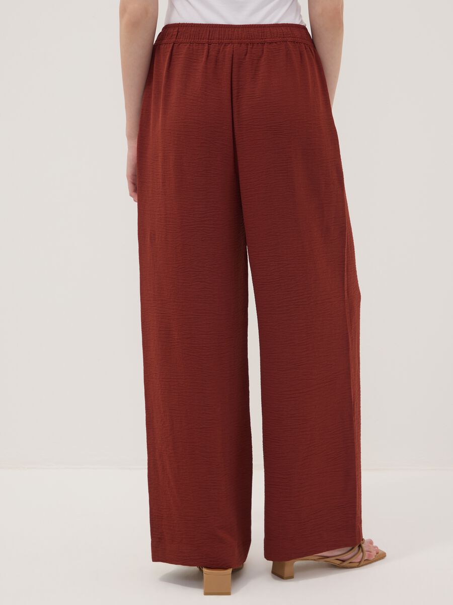 Red wide-leg trousers with elasticated waistband_2