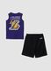 Purple pure cotton set with vest top and shorts_1