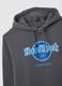 Grey Cotton Blend Hoodie with Hard Rock Cafe Logo_5