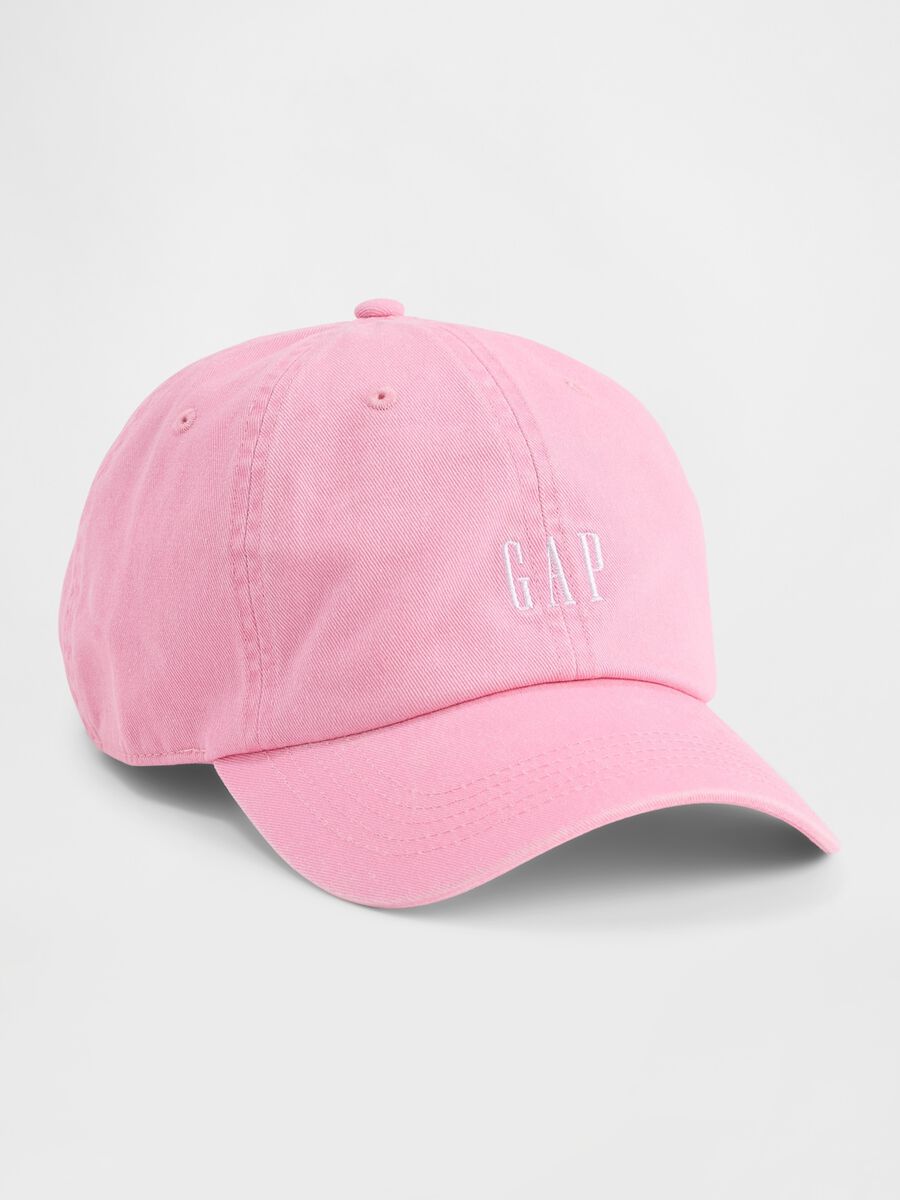 Cappello da baseball in puro cotone rosa con logo_0