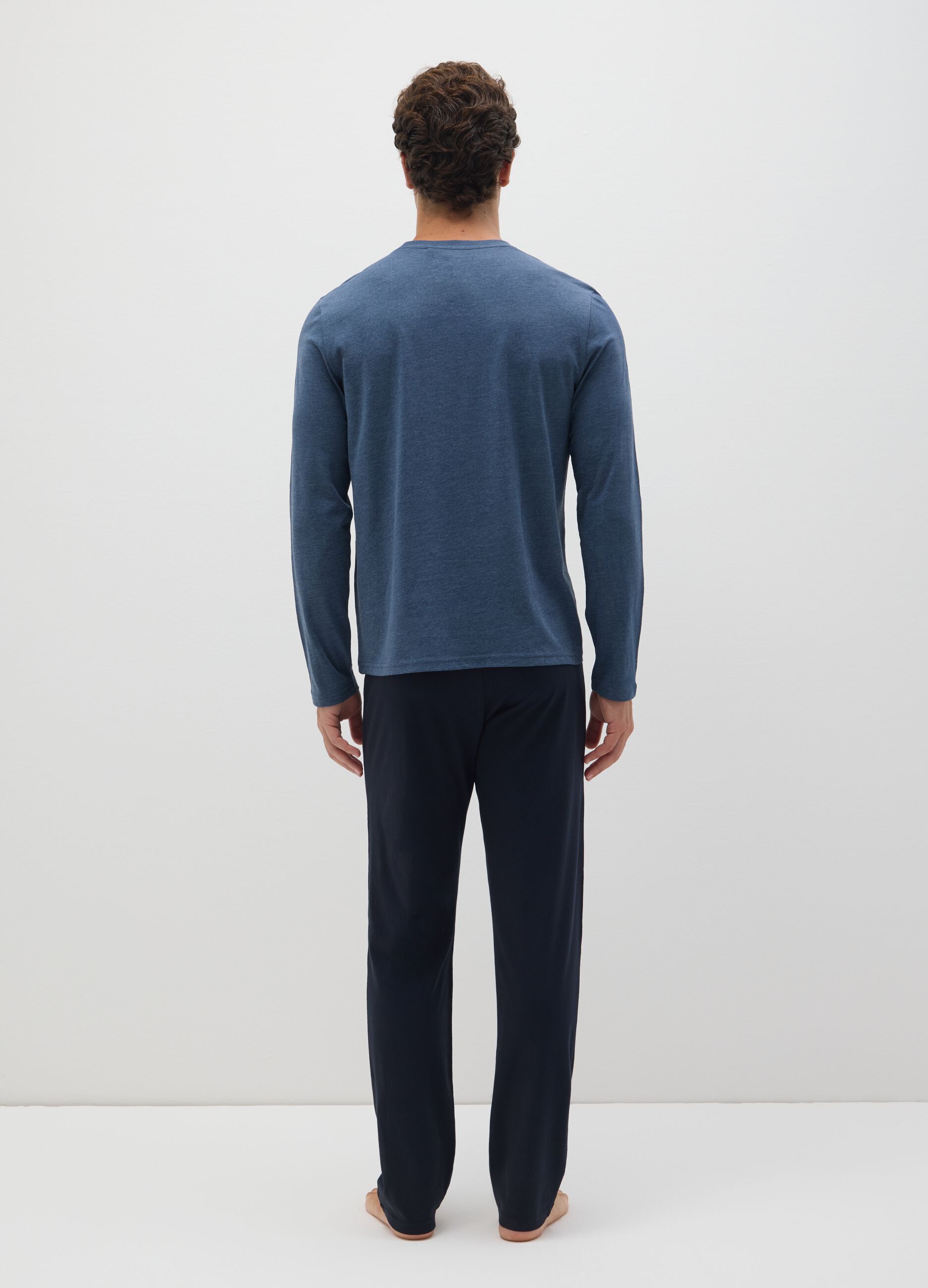 Pure Cotton Blue Regular Fit Pyjamas