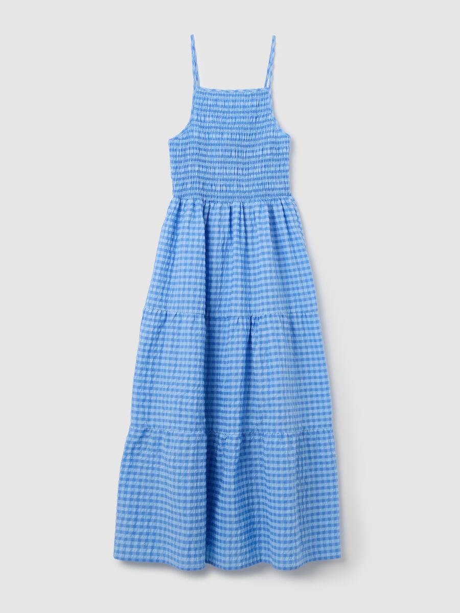 Long blue checked dress B.Angel_4