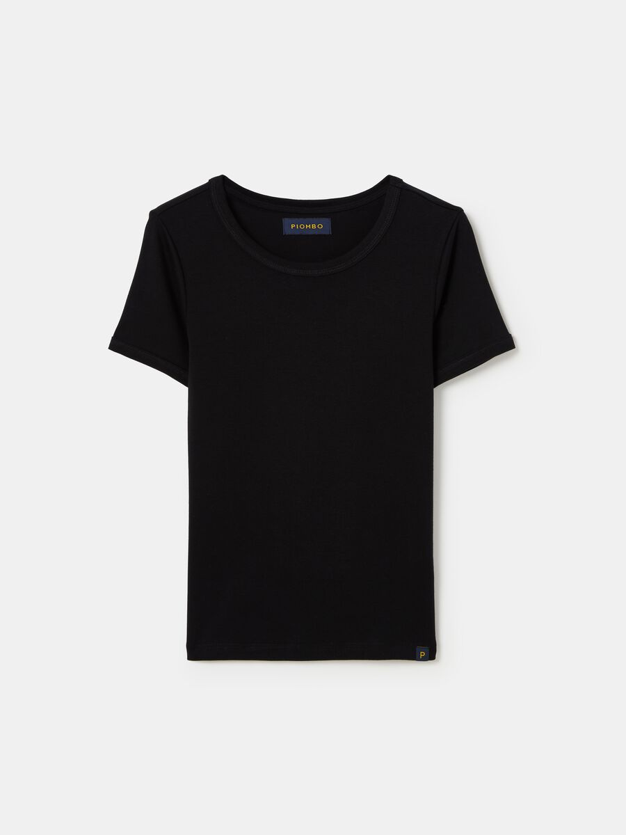 Stretch cotton T-shirt with crew-neck_3