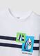 White and blue pure cotton set with T-shirt and shorts_2