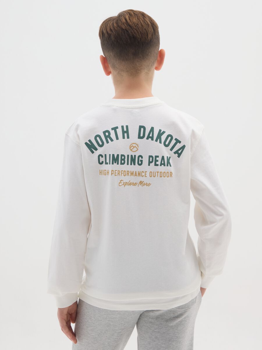 T-shirt da ragazzo in puro cotone bianca regular fit_1