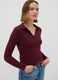 Maglia rossa in misto viscosa con colletto polo regular fit_0