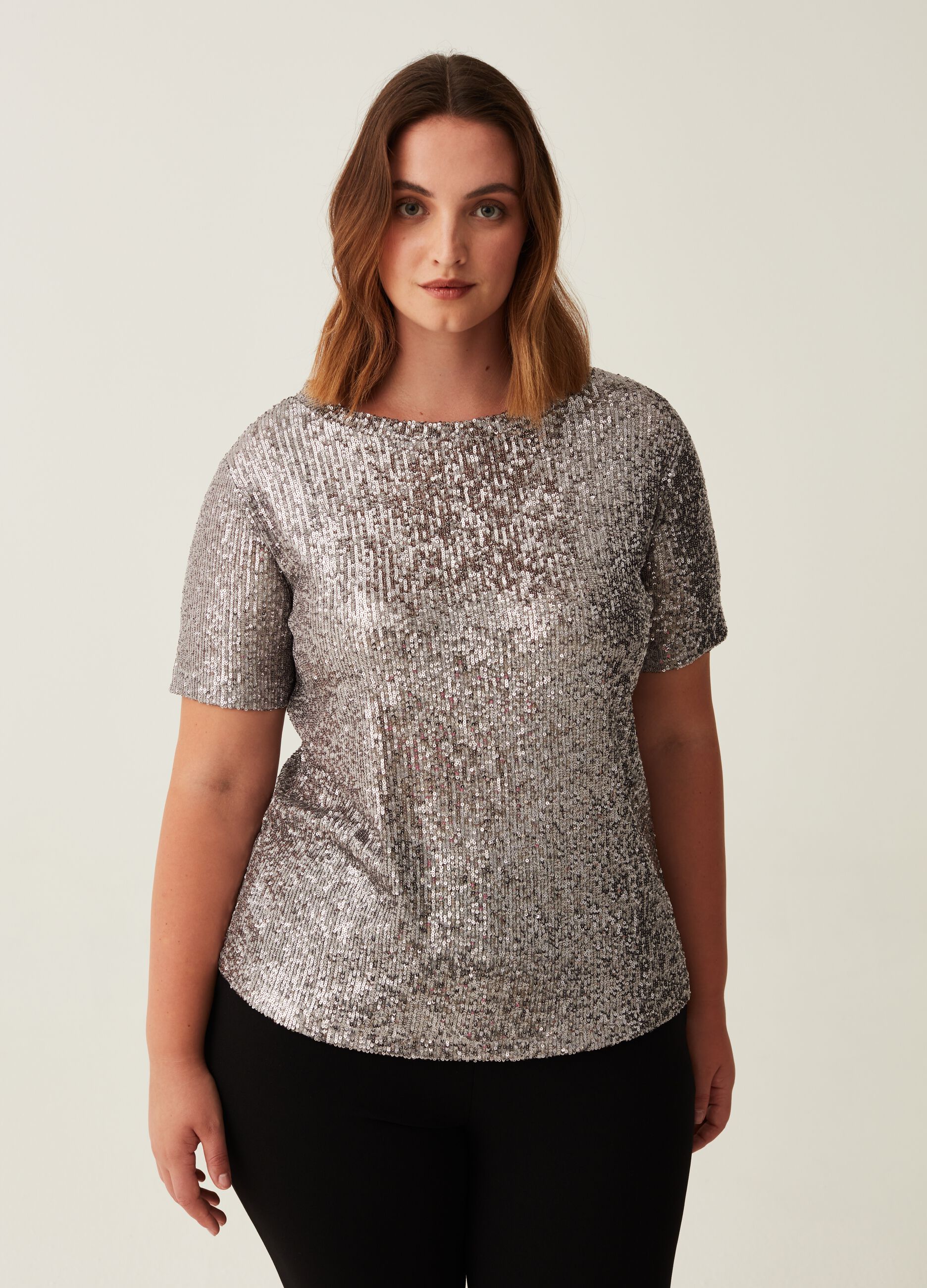 T shirt in paillettes Curvy