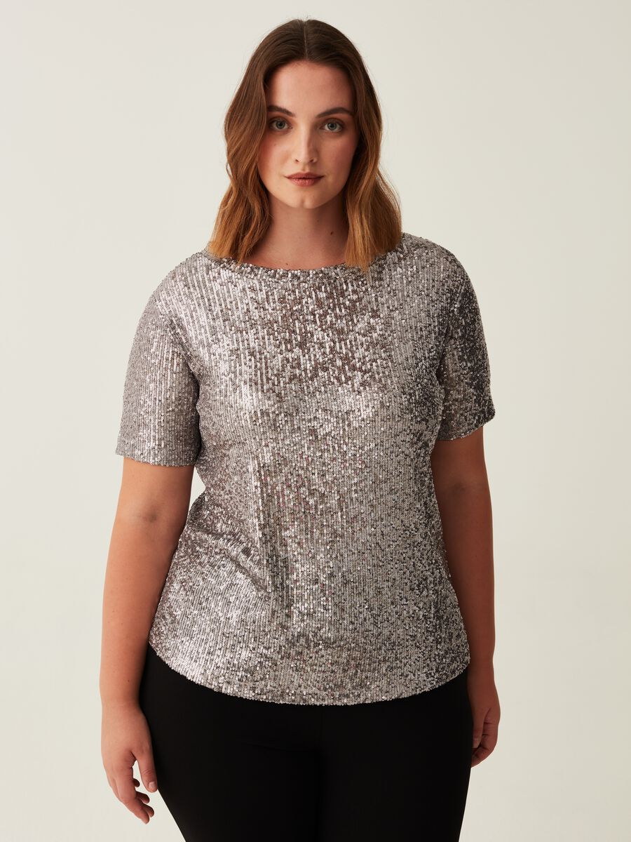 T-shirt in paillettes Curvy_1