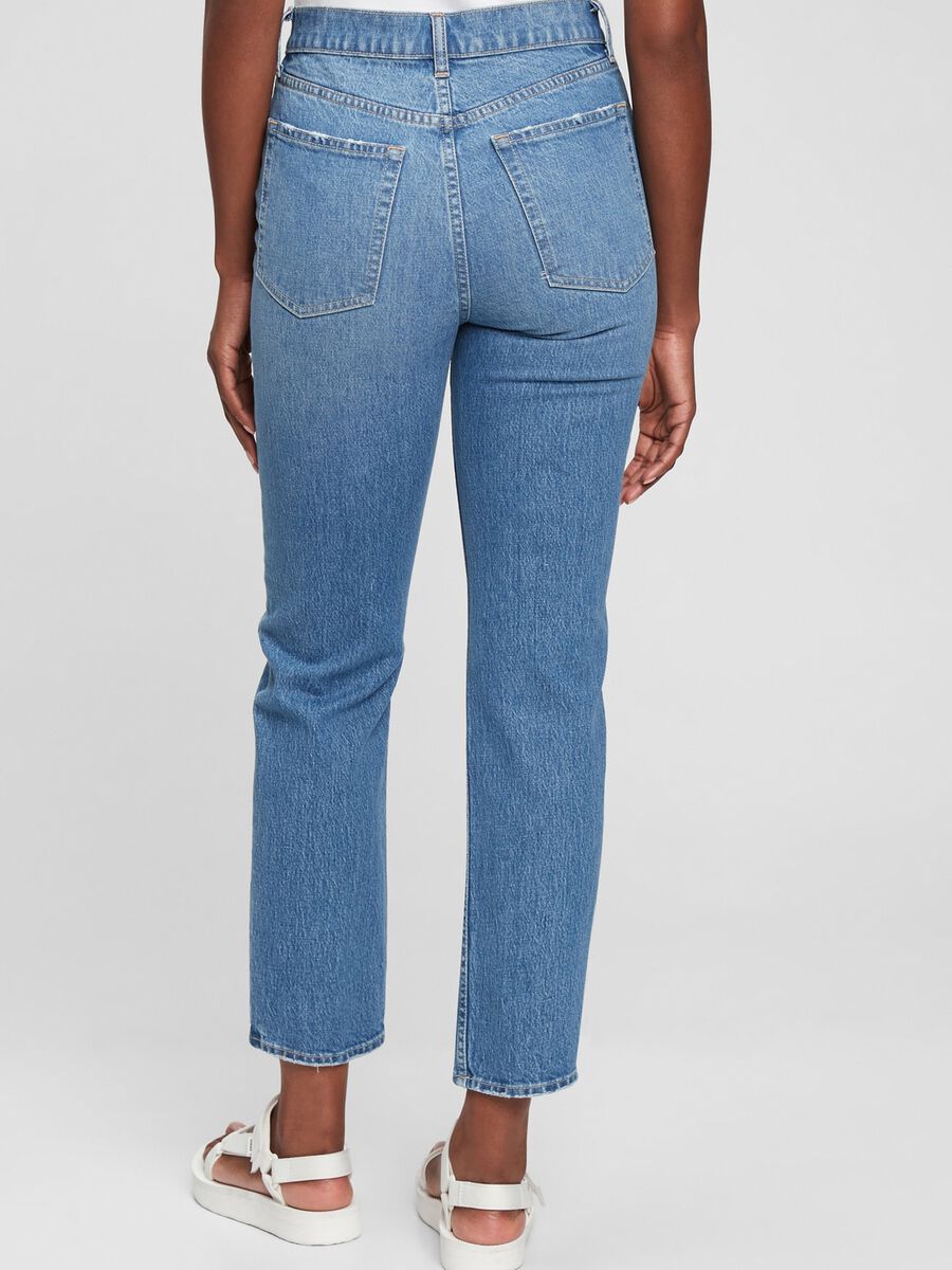 Jeans straight fit a vita alta_1