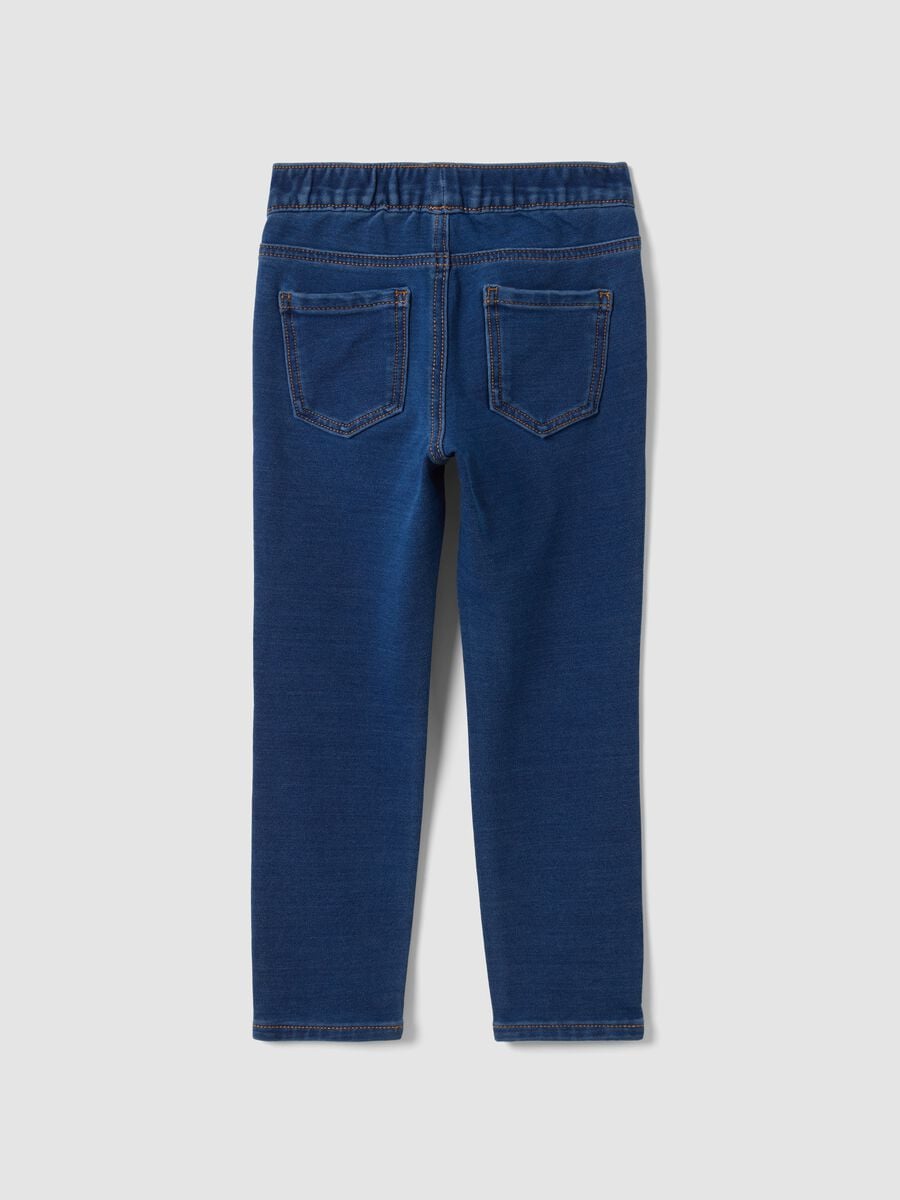 Jeggings blu in cotone elasticizzato skinny fit per bambina_1