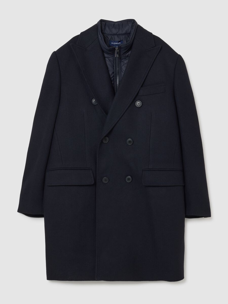 Cappotto blu regular fit con bottoni_0