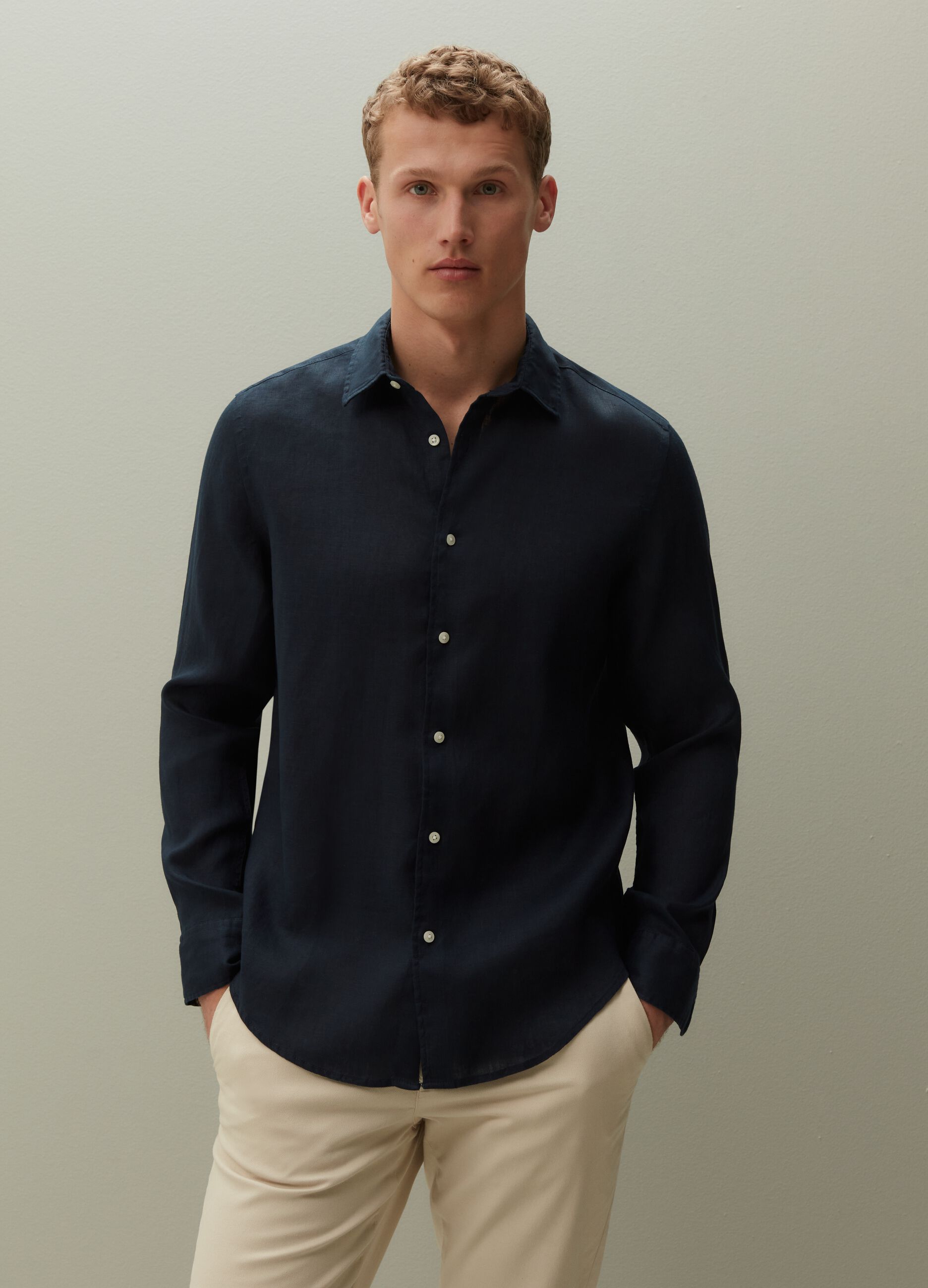 Regular-fit linen shirt