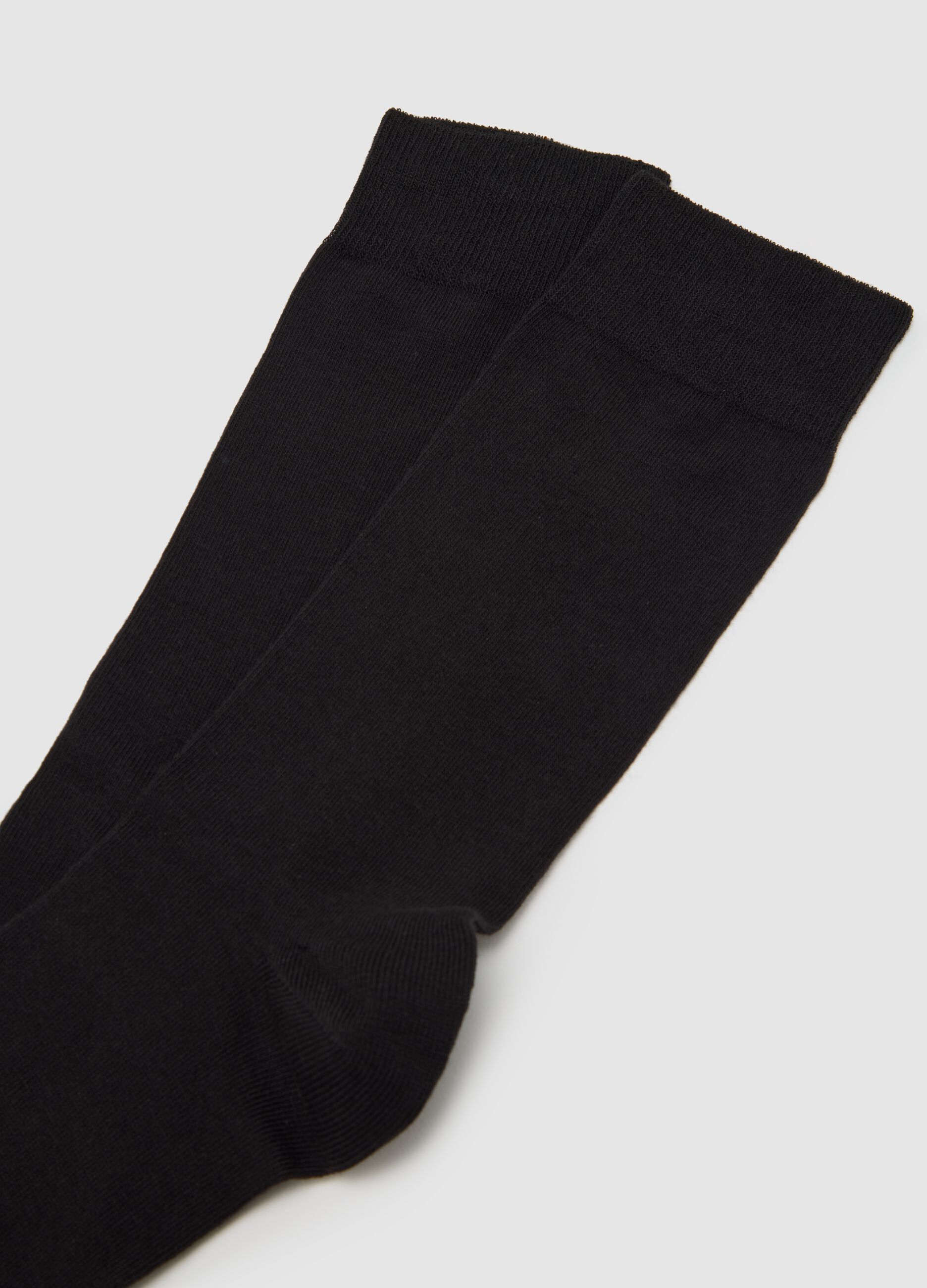 Black Cotton Stretch Socks Twin Pack