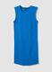 Blue ribbed stretch cotton midi dress_0
