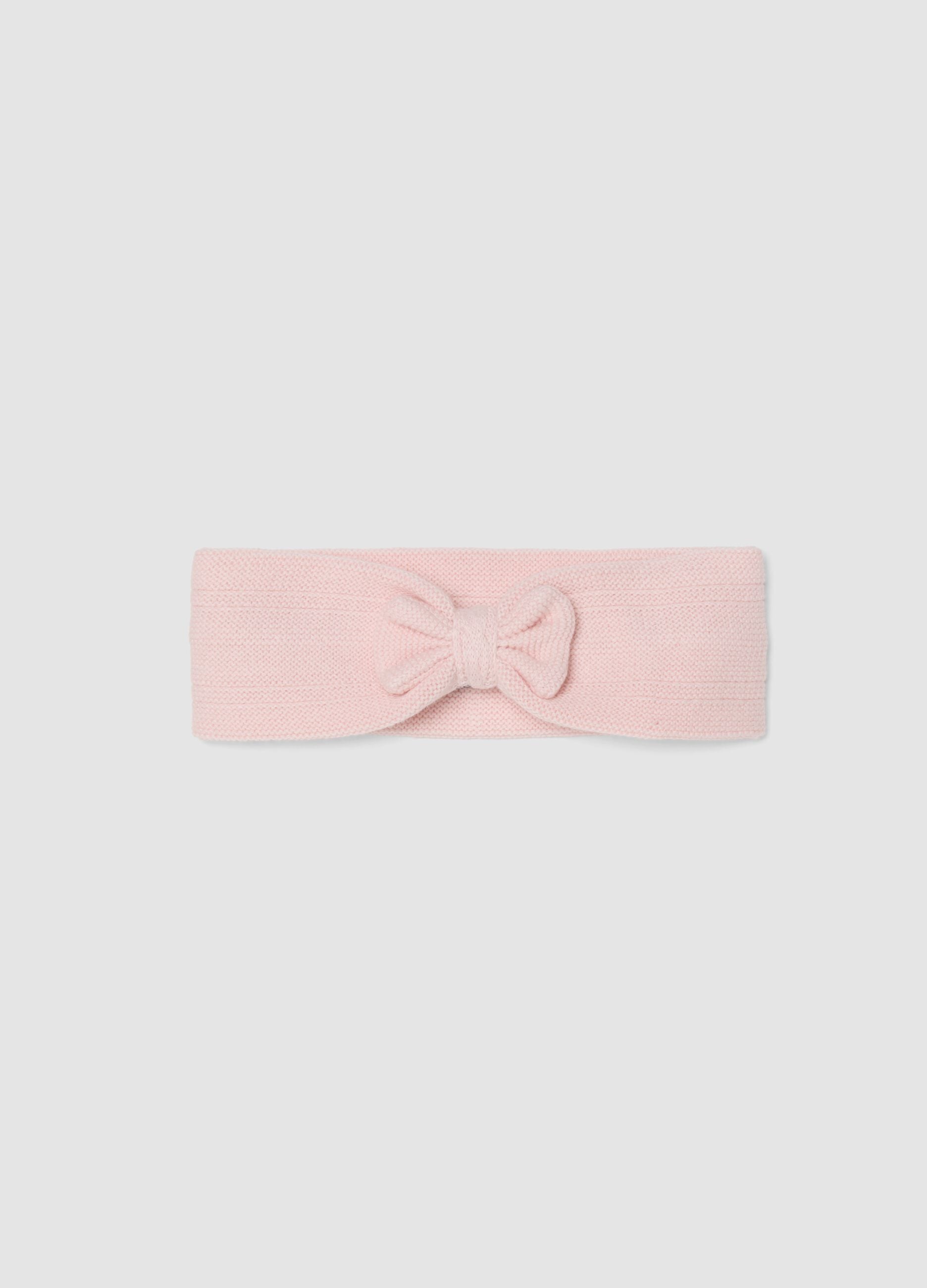 Pink organic cotton knitted headband