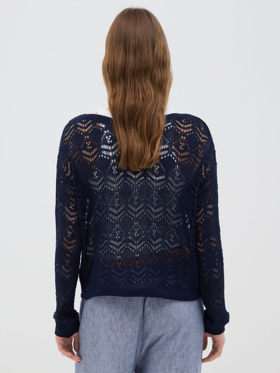 Women's Blue Regular Fit Jumper_2