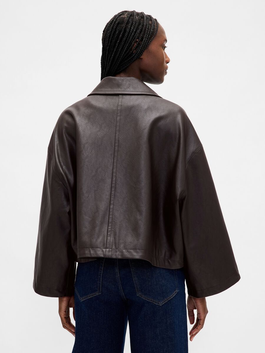 Brown Faux Leather Jacket_1