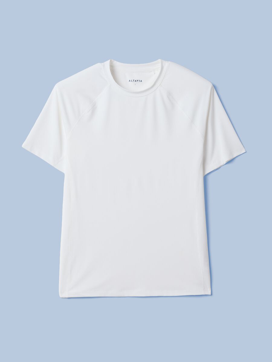 T-shirt ALTAVIA SAILING bianca in tessuto elasticizzato_4