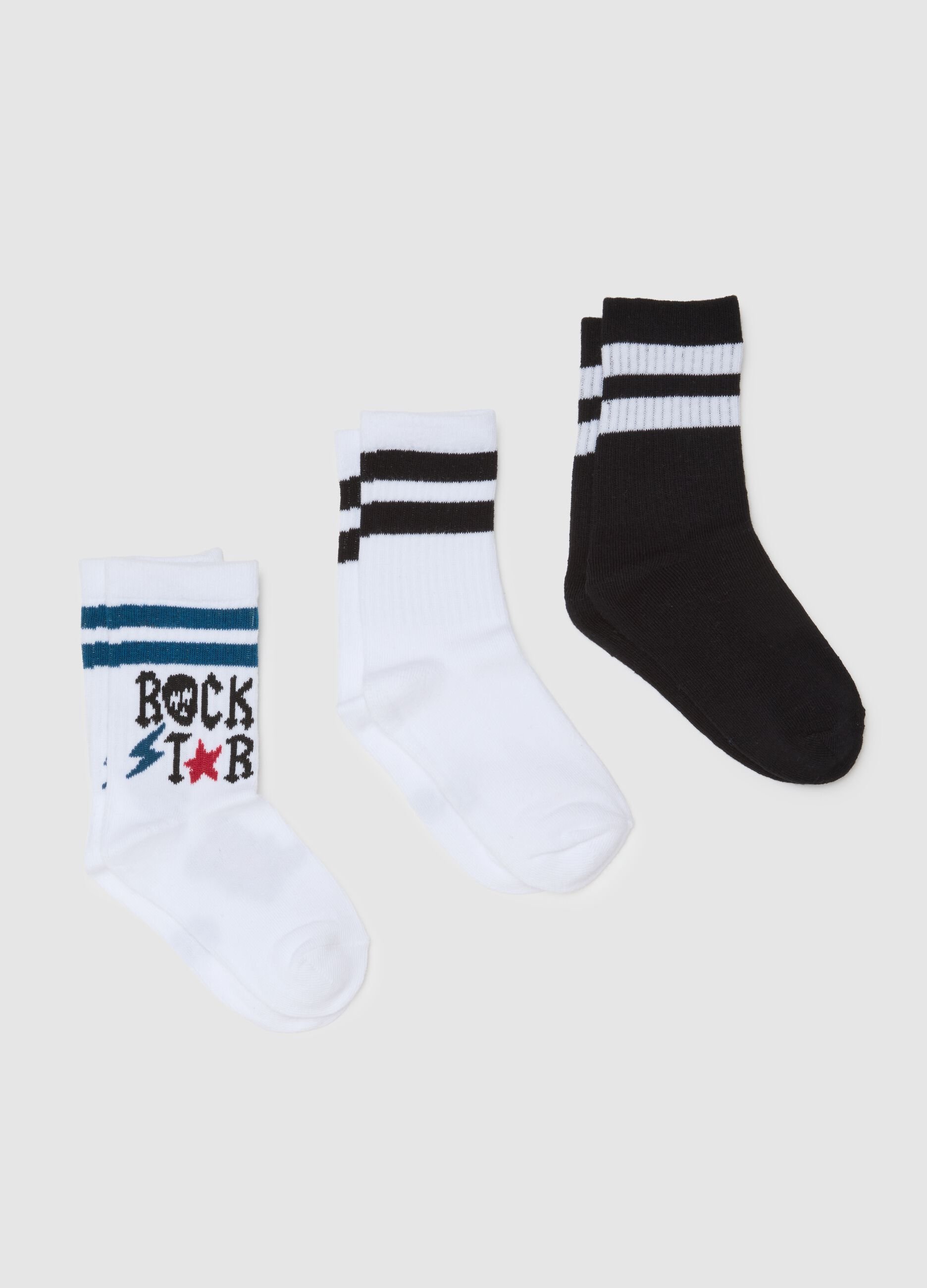 Children's multicolour cotton socks tripack