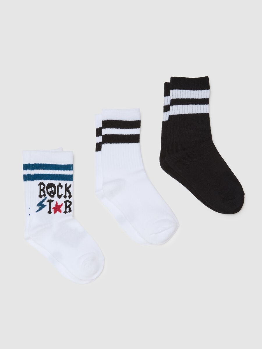 Children's multicolour cotton socks tripack_0