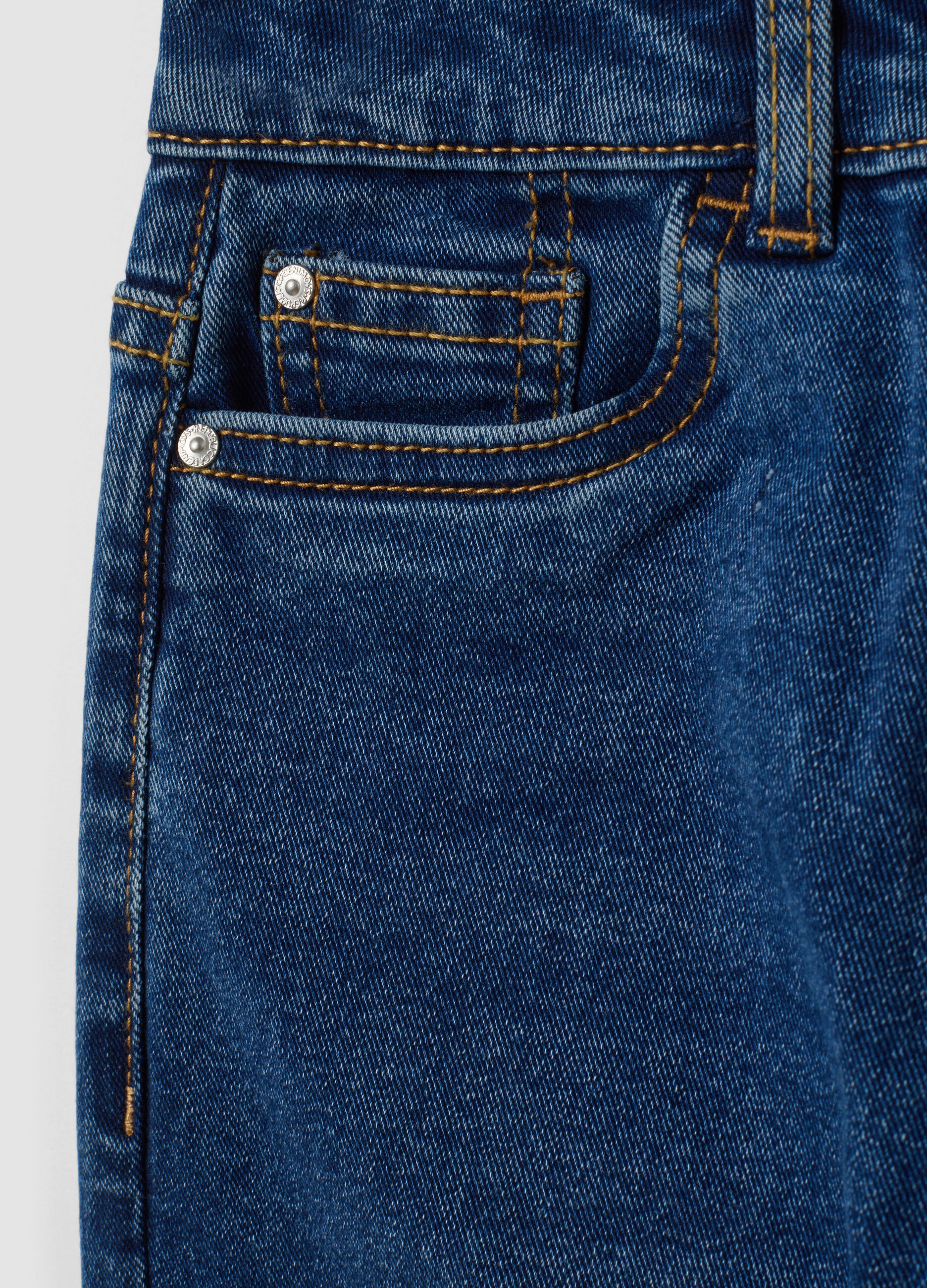Blue denim straight-fit stretch cotton jeans for boys