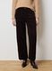 Brown trousers in stretch velvet cotton regular fit_1